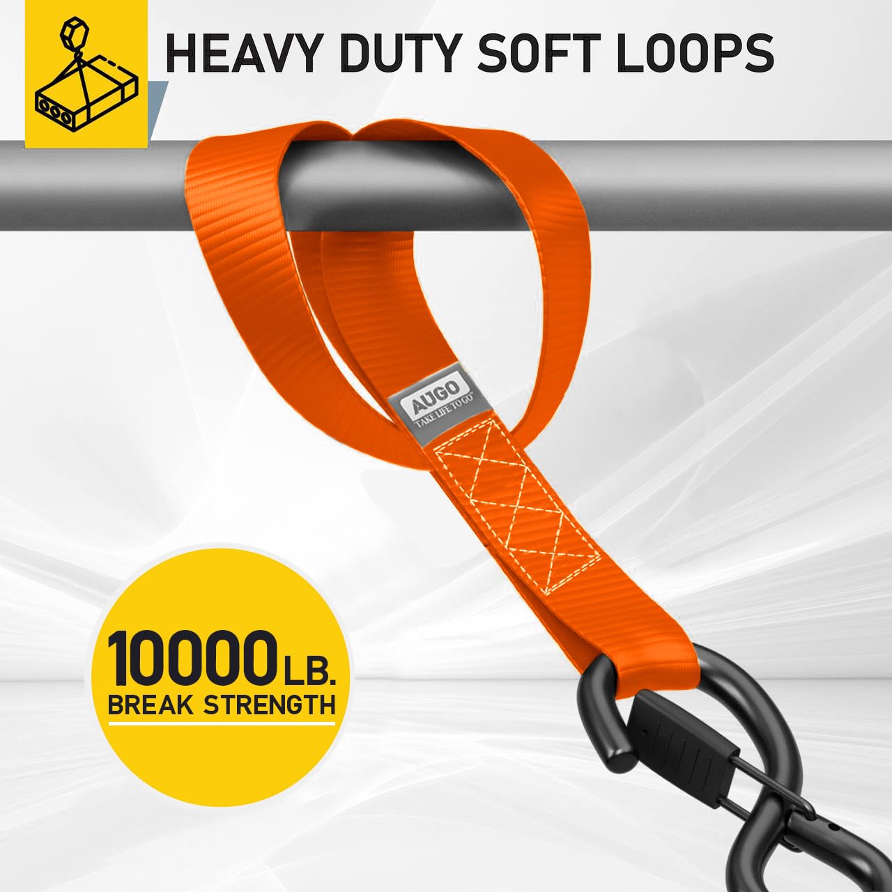 Augo Heavy Duty Soft Loops -Pack Of 6-1.5    X 17    Tie Down Anchor Straps For Use W/Ratchet Strap Hooks - 3000Lb Load Capacity